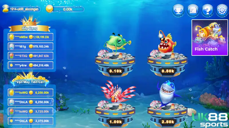 Bắn cá Fish Catch có hướng dẫn vô cùng cụ thể