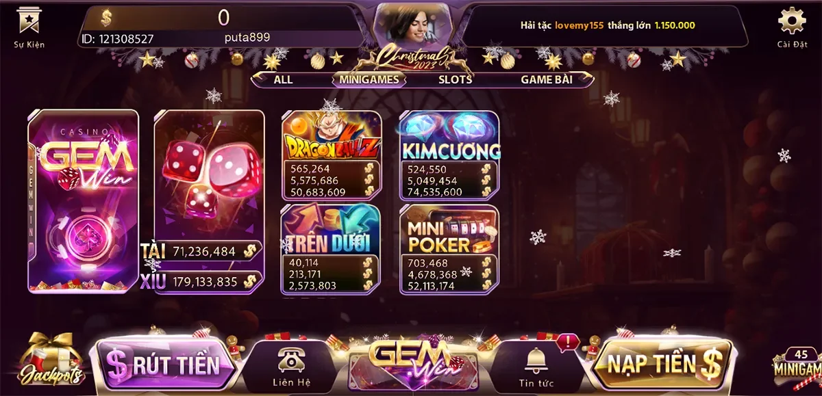 Các trò chơi minigame tạiGemwin Các trò chơi minigame tạiGemwin